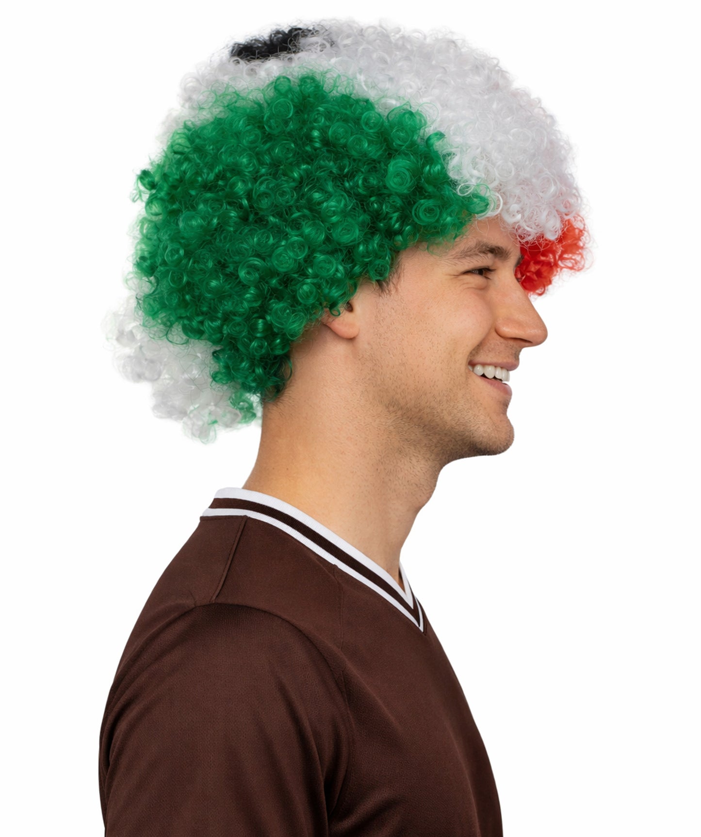 Mexico Sport Afro Fun Wig | Jumbo Red White Green Wig