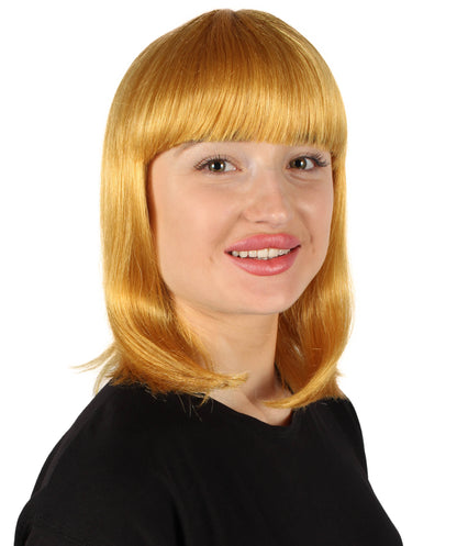 HPO Women's Shoulder Length Bob Wig Collection | Straight Halloween Wig Multiple Color Option | Premium Breathable Capless Cap