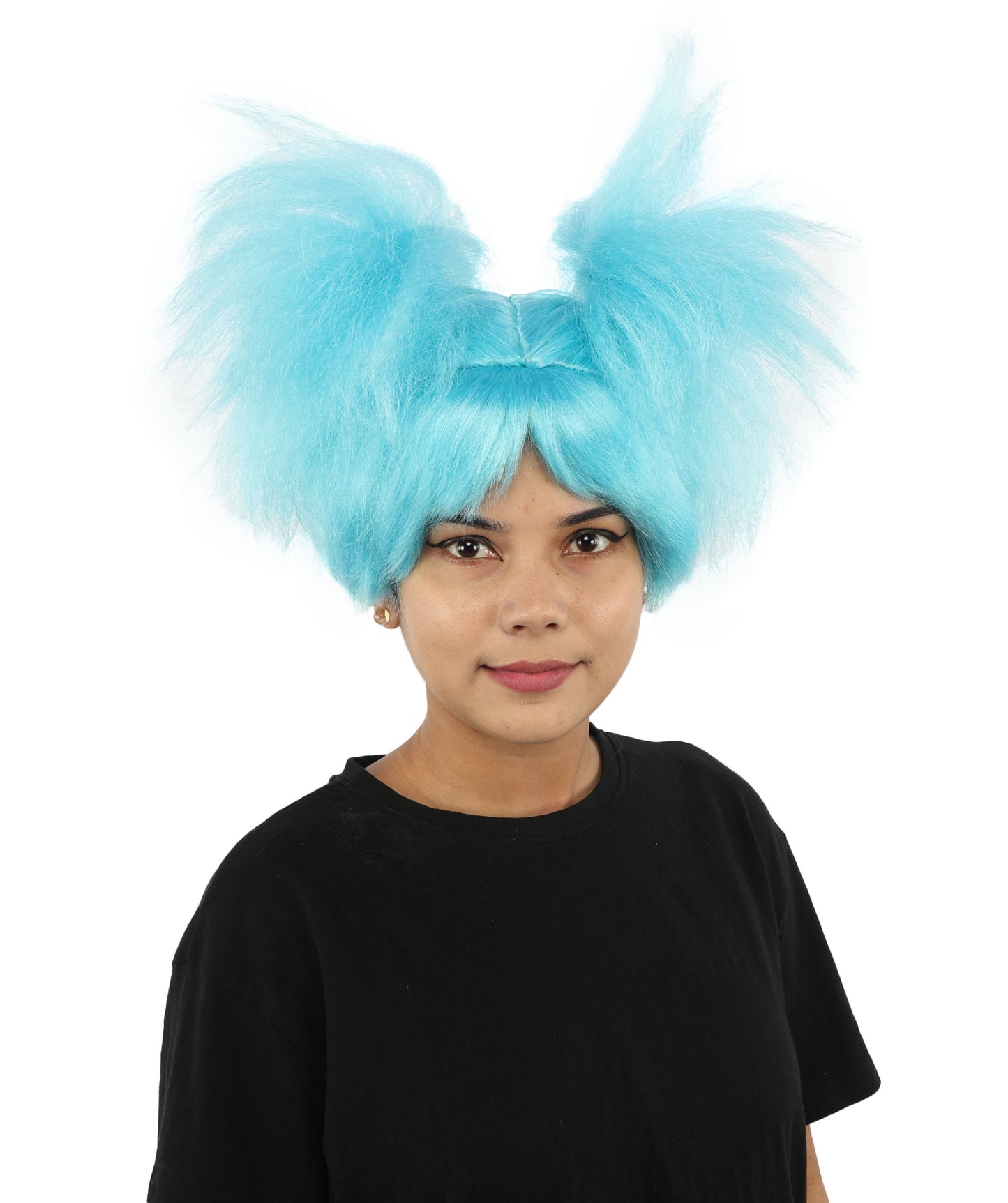 HPO Women’s 15-Inch Orange Spiky Troll Wig | Fun Animated Character | Bright and Bold Look for Halloween, Cosplay, and Themed Party