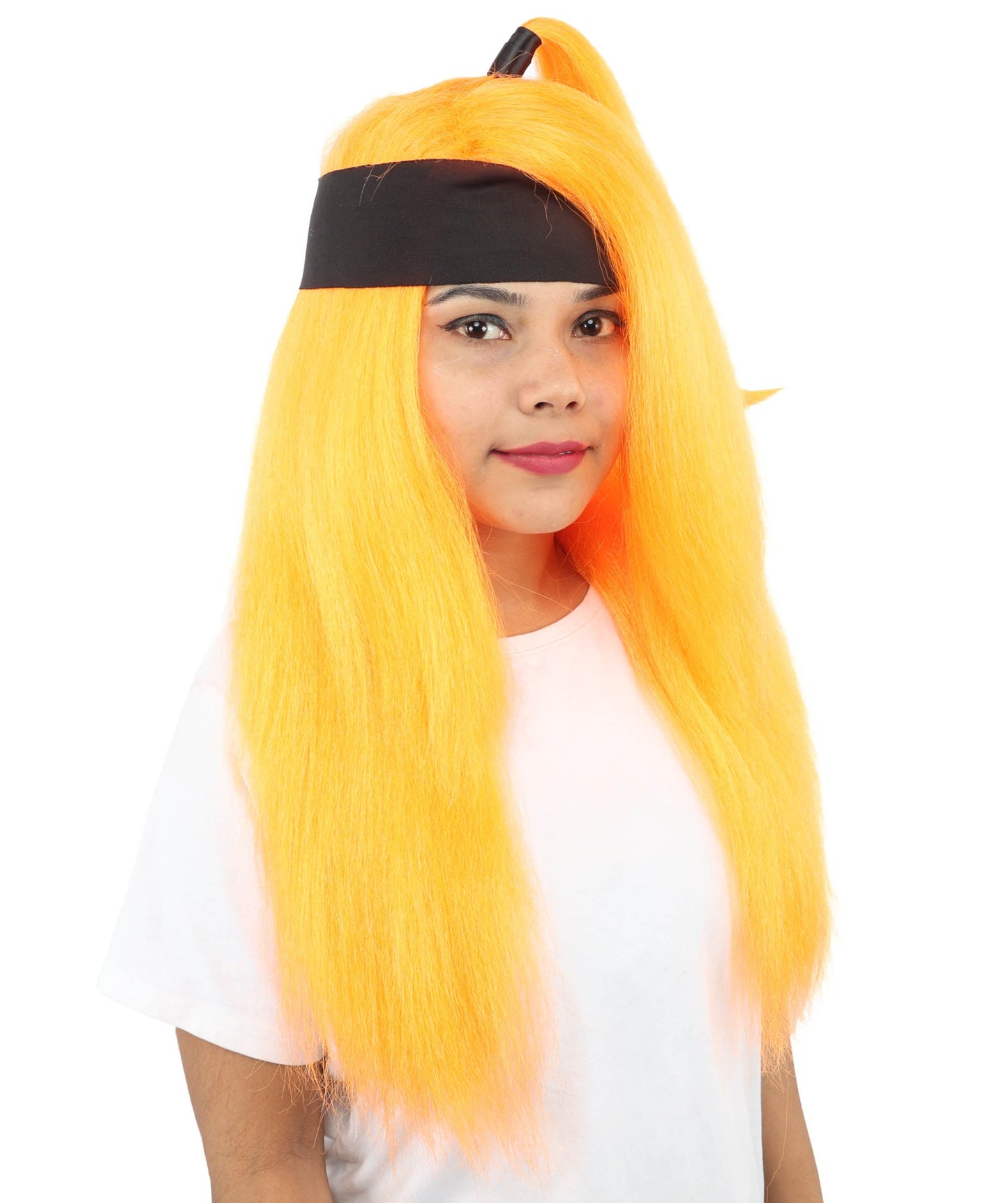 Women's High Ponytail Ninja Wig | Multiple Color Options | Create of synthetic fiber, long straight texture with top-tied fountain, breathable base | Cosplay, Halloween, theater, party, performance, costume events