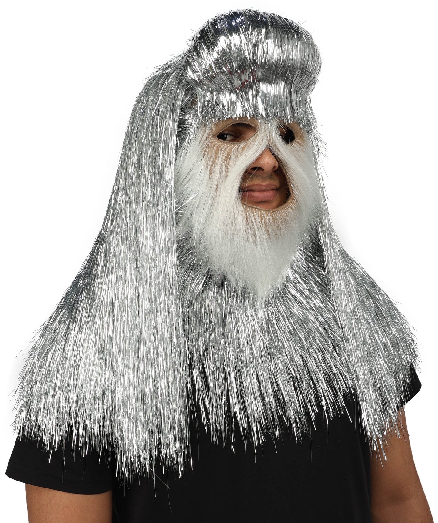 HPO UnisexTinsel Hairy Costume, Bundle & Mask Set | Full-Body Suit & Matching Mask | Long Hair Funny Costume for Halloween, Performers, Cosplay & Mascots | Multicolor Options
