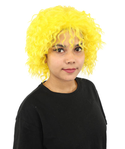 HPO Adult Women's Messy Teased Spiky Multicolor Wig | Curly Two-tone vibrant hue, create of synthetic fiber, extreme textured volume, breathable capless base | Party, Halloween, theater, drag, performance, costume events