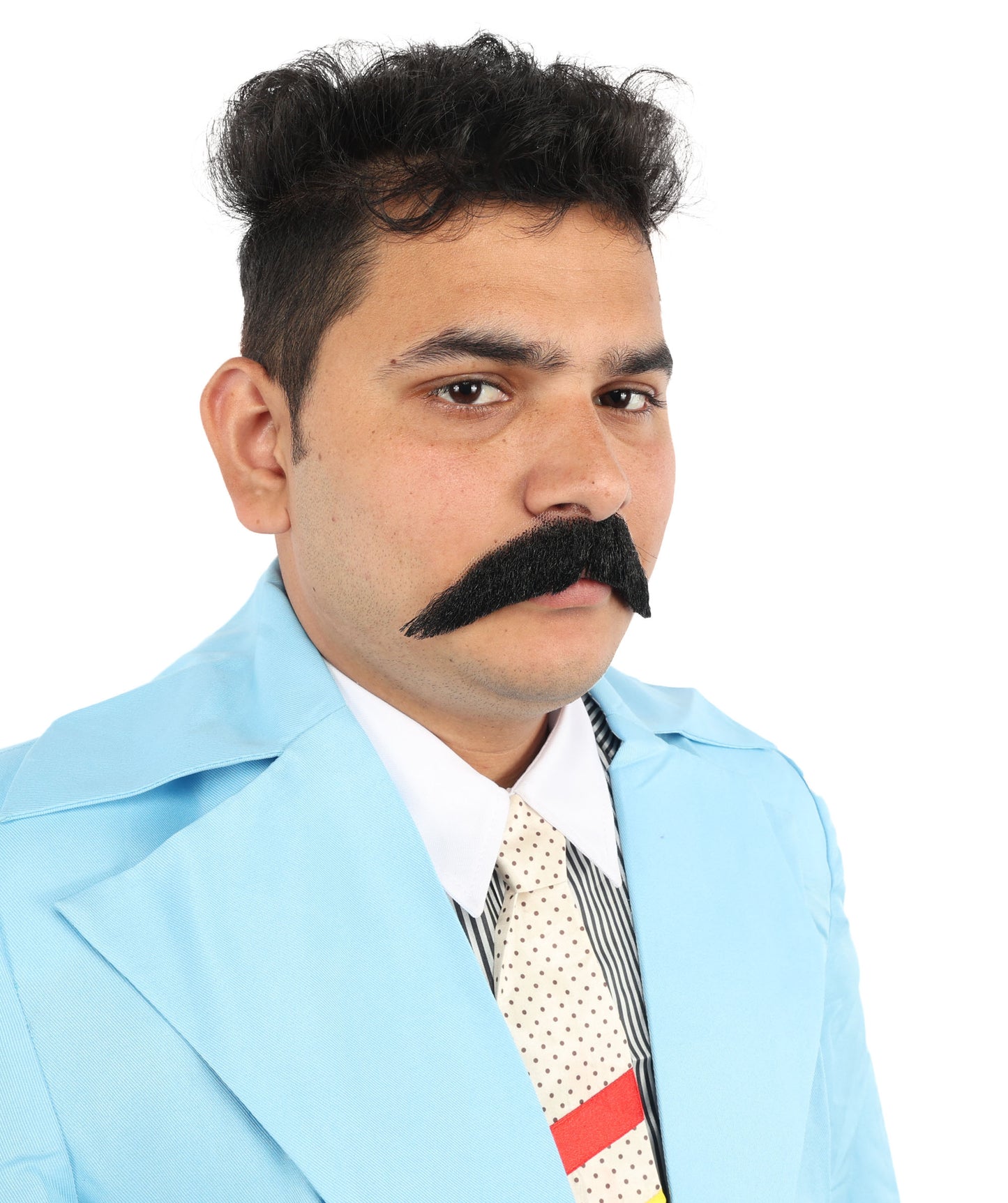 Premium Cowboy Horseshoe Synthetic Facial Hair Mustache | HPO