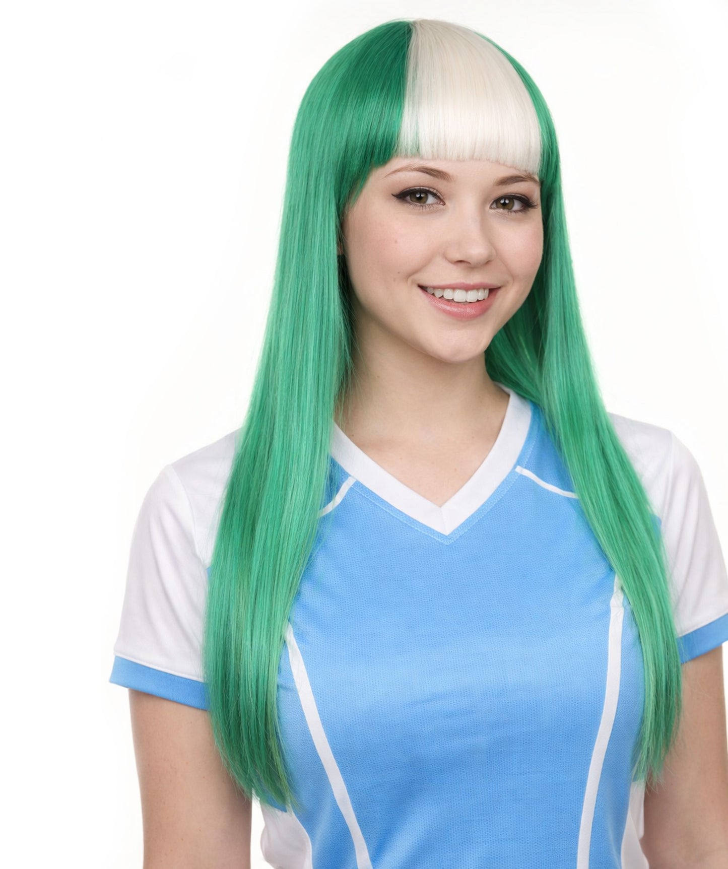 Nigeria Flag Sport Party Long Bob Wig | Premium Breathable Capless Cap