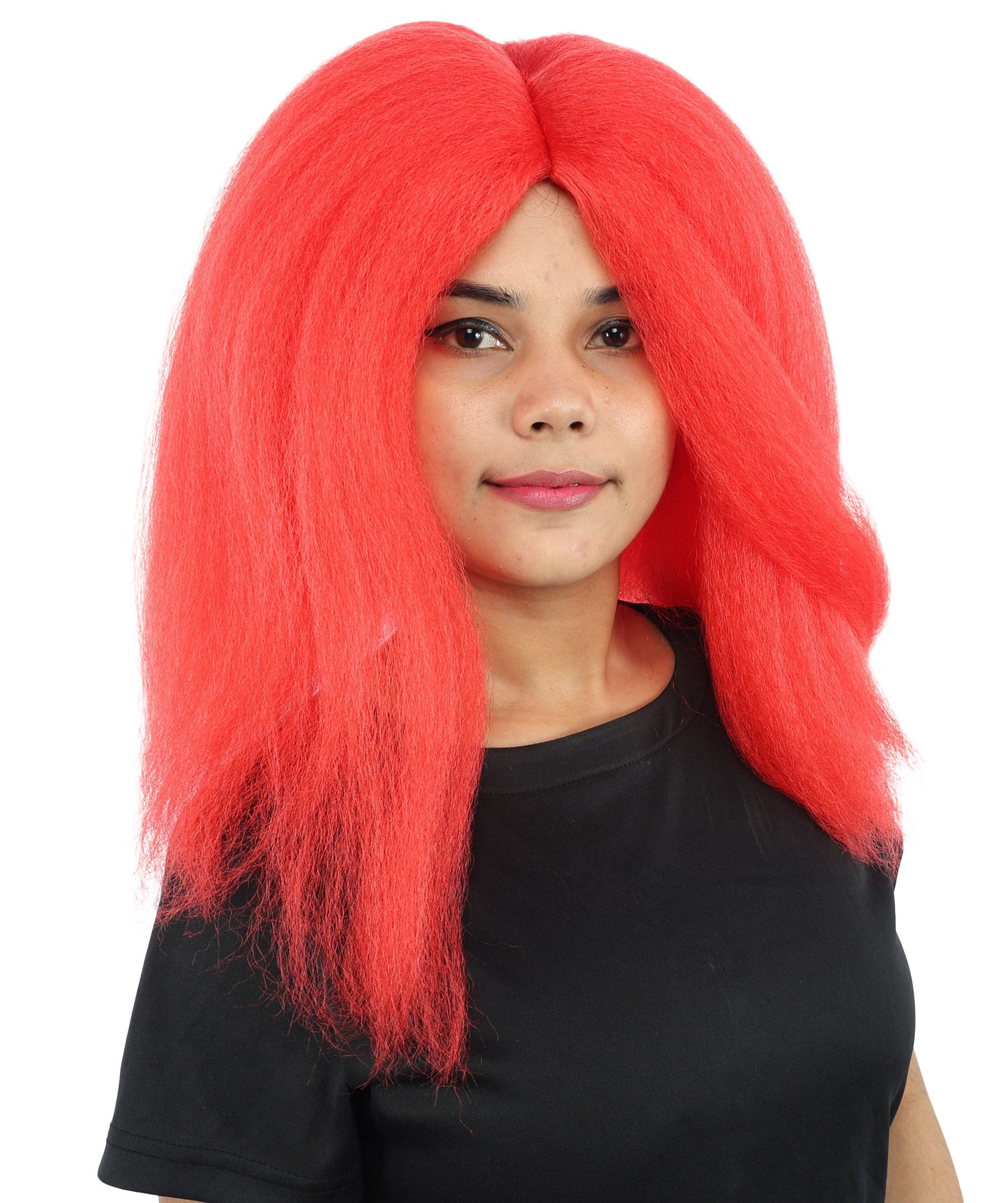 HPO Adult Women's Long Rounded Cartoon Hair Wig | Multiple Color Options | Bubble Bob, Deep Side Part, Heat Friendly Synthetic Strands & Breathable Net | Fancy Dress, Stage Show, Animated Character Events, Halloween & Festival