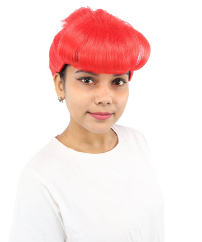 HPO Adult Women's Retro Pin-Up Wig | Multicolor Options, create of synthetic fiber, vintage curled bumper bangs with rolled back, breathable base | Party, Halloween, theater, drag, performance, costume events