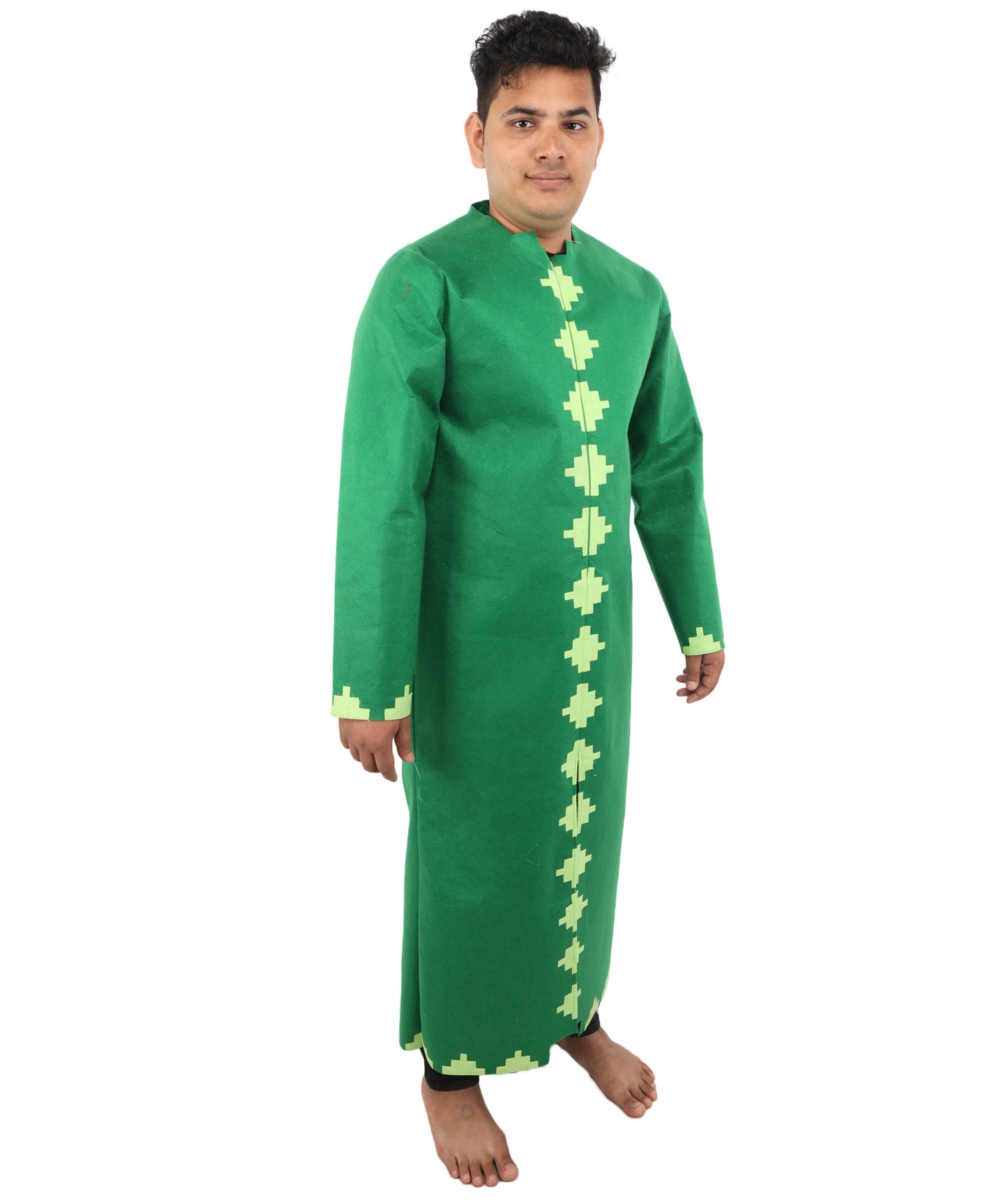 HPO Men’s Pixel Block Performer Green Costume | Block-Inspired Outfit | Cosplay, Halloween, Stage & Themed Party Fun Costume