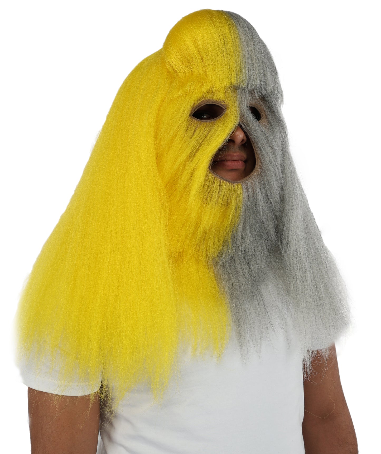 HPO  Extreme Hairy Person Two Part Costume, Mask and Bundle Set - Full-Body Hair Suit Extra-Long Costume Wig for Halloween, Cosplay & Parties - Multiple Color Options