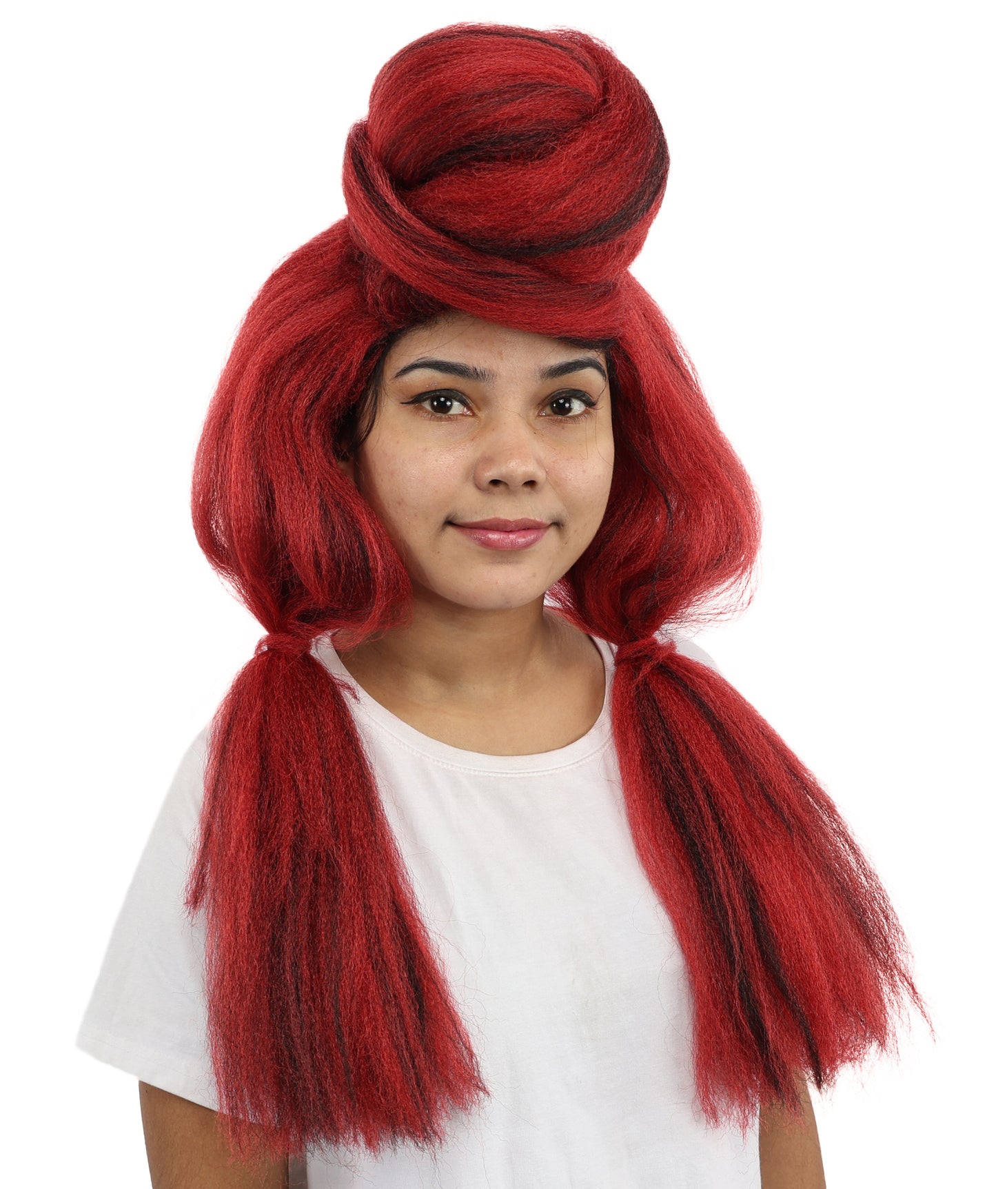 HPO Women’s High Volume Extra Long Yarn Twisted Bun Wig – Multiple Color Options | Bubble Ponytails Hairpiece with Capless Cap | Statement Headpiece for Halloween, Cosplay, Theater and Drag Looks