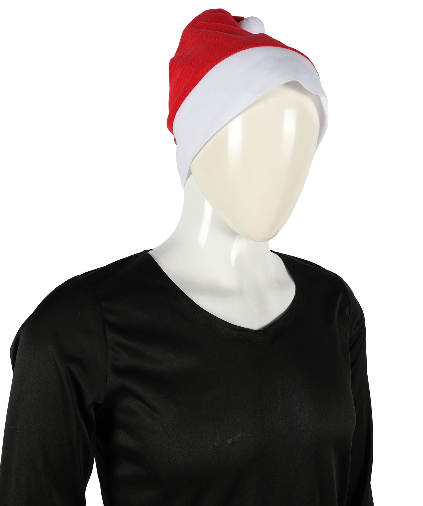 HPO Unisex Classic Velvet Christmas Santa Hat | Soft Red and White Festive Holiday Hat | Ideal for Holiday fun