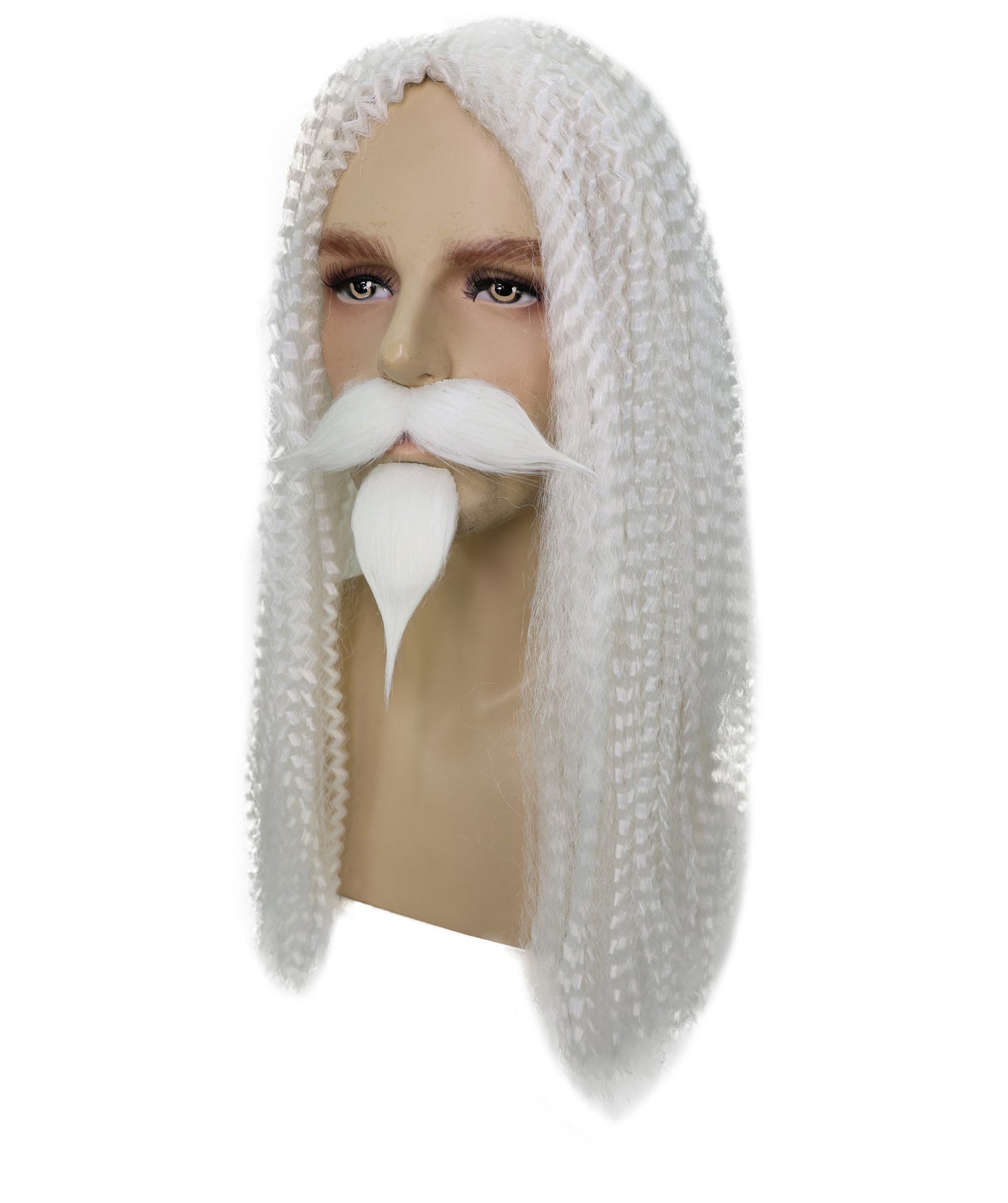 HPO Men's Curly Musketeer Wig Beard & Mustache Set | Multicolor Options | Halloween and Cosplay Wig | Flame-retardant Synthetic Fiber