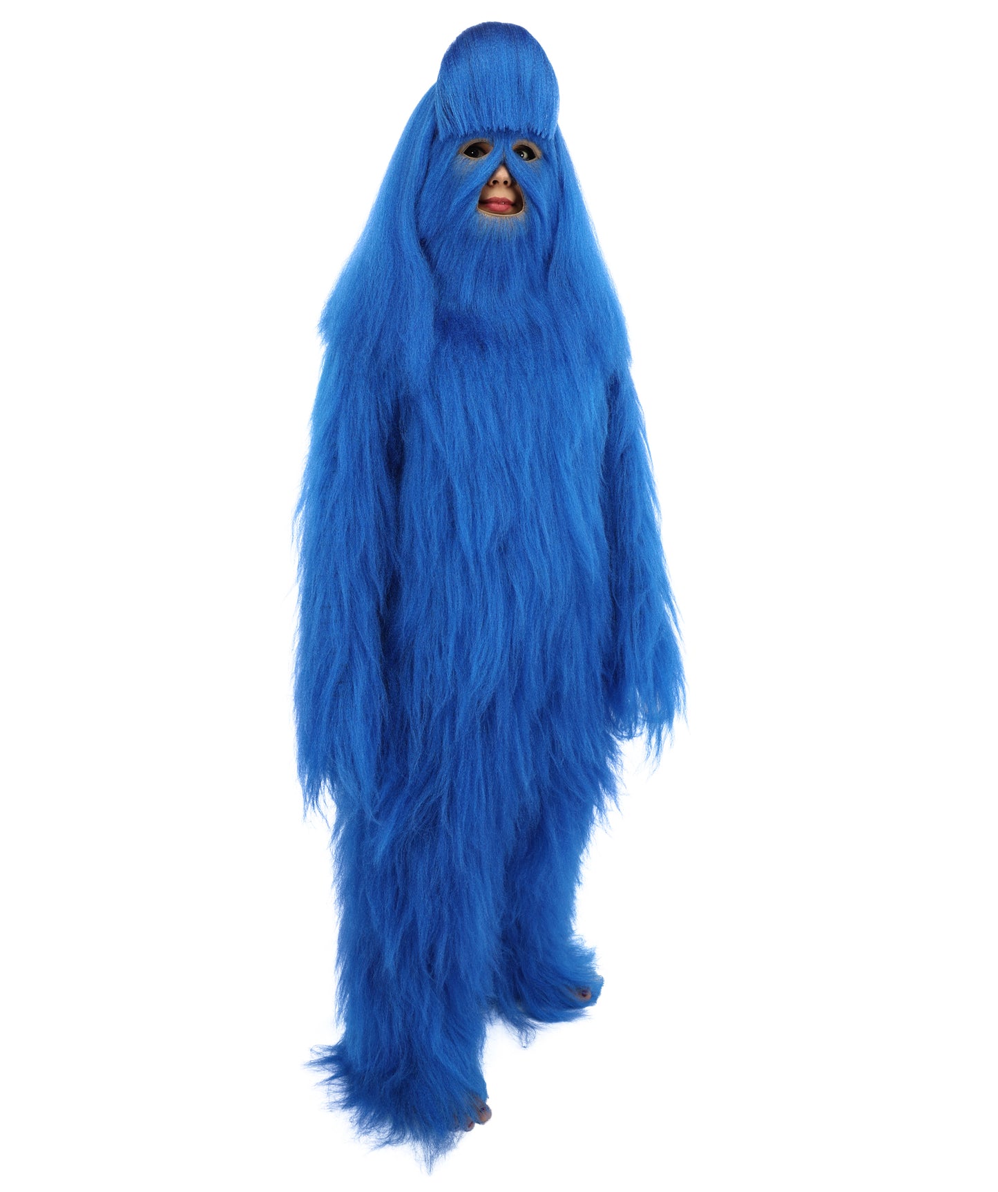 HPO Teen Extreme Hairy Person Costume Bundle & Mask Set - Full-Body Hair Suit Extra-Long Costume Wig for Halloween, Cosplay & Parties - Multiple Color Options