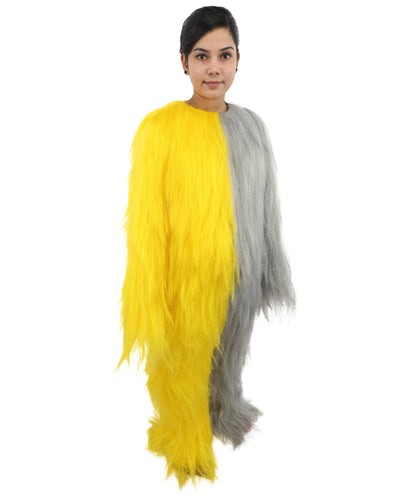 HPO Teen Extreme Hairy Person Two Part Costume, Mask and Bundle Set - Full-Body Hair Suit Extra-Long Costume Wig for Halloween, Cosplay & Parties - Multiple Color Options