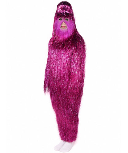 HPO Unisex Teen Extreme Tinsel Hairy Person Costume Bundle & Mask Set - Full-Body Tinsel Hair Suit Extra-Long Costume Wig for Halloween, Cosplay & Parties - Multiple Color Options