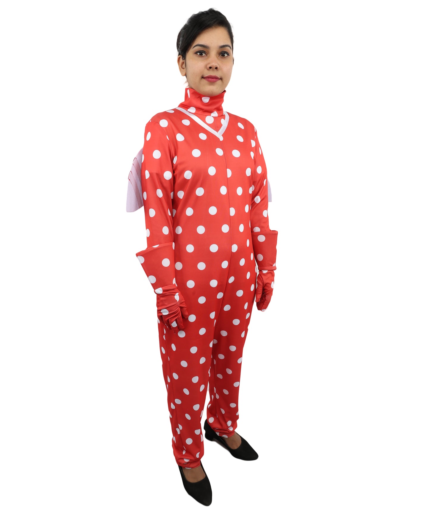 HPO Women's Red Polka Dot Costume | Flame-Retardant Synthetic Fiber | Ideal For Theater, Halloween And Cosplay