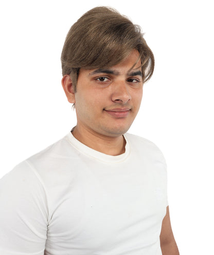 HPO Men's Short Brown Wig | Natural-Looking Synthetic Hair with Layered Texture | Classic Everyday Cosplay & Costume Style