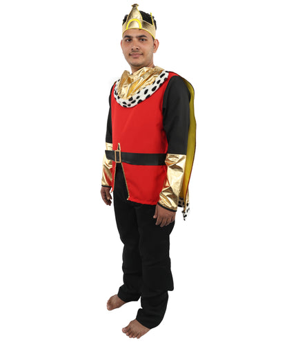 HPO Men’s Deluxe King Multicolor Costume | Regal Royal Outfit with Crown Detail and Robe Styling | Event Appearance for Theme Nights