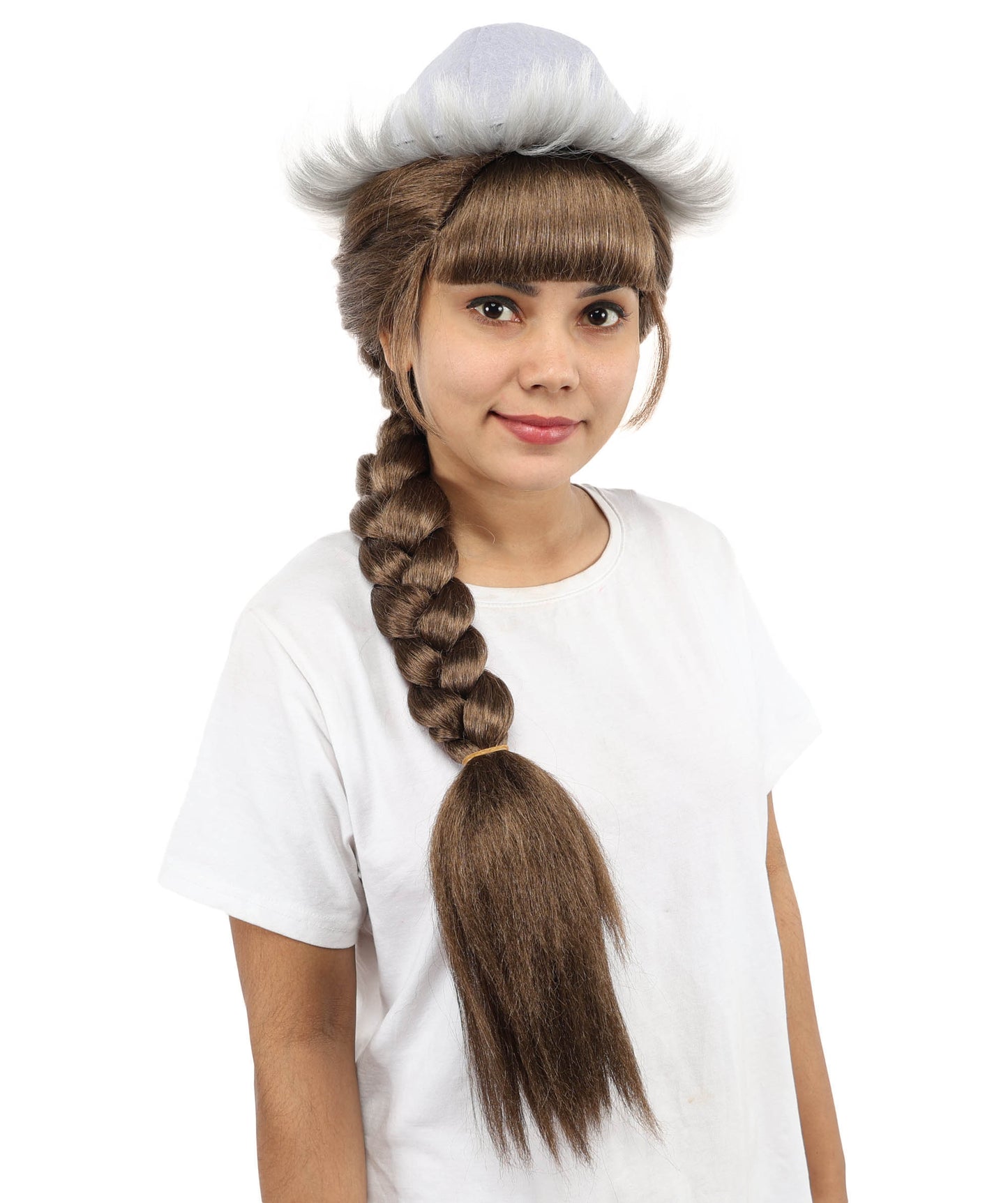 HPO Women's 32 Inch Extra Long Braided Wig with White Cap | Fantasy Style Wig with Capless Cap | Synthetic Heat-Resistant Wig for Cosplay, Costume, and Events