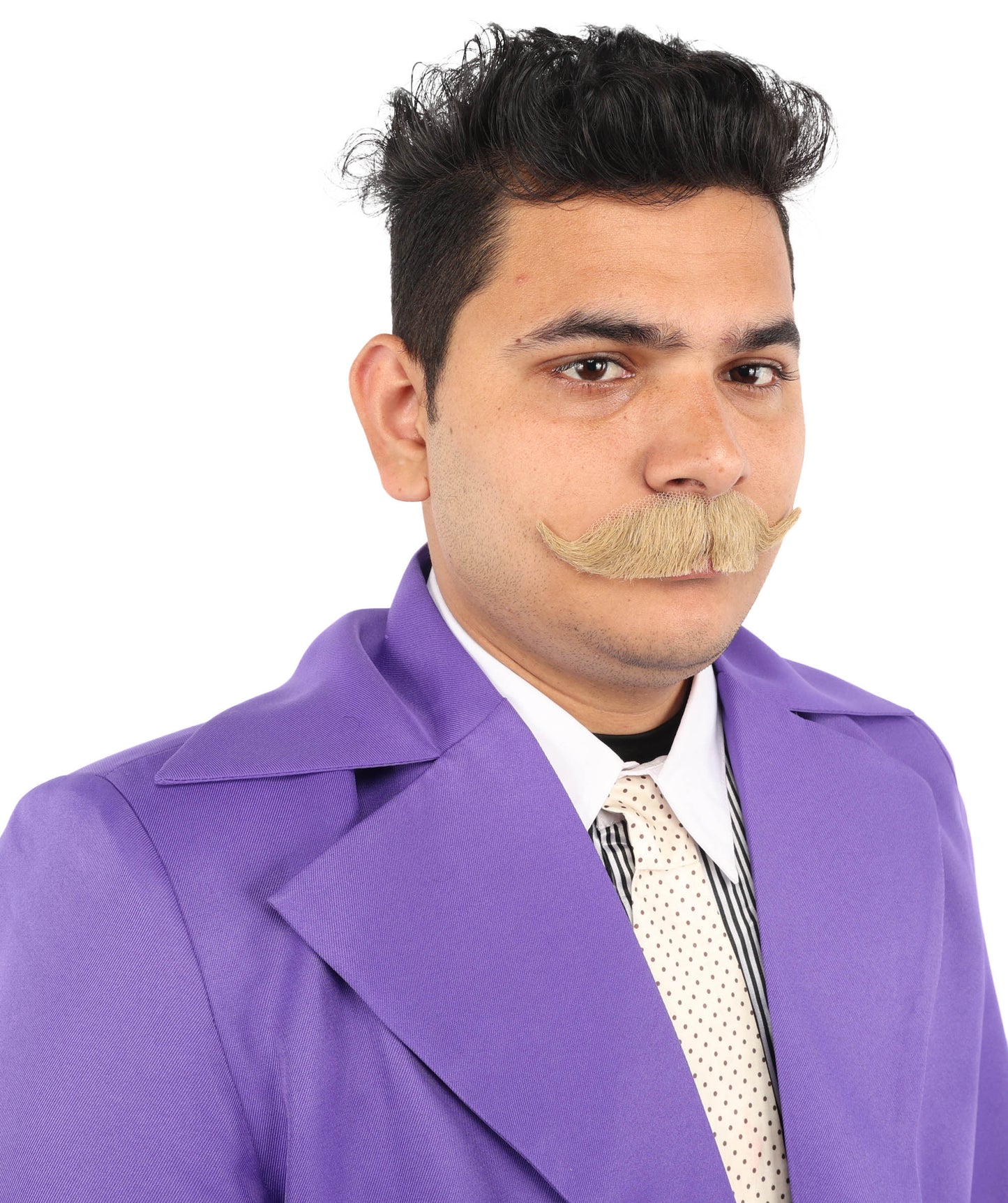 HPO Men's Realistic Fake Imperial Human Hair Mustache | Multiple Color Options