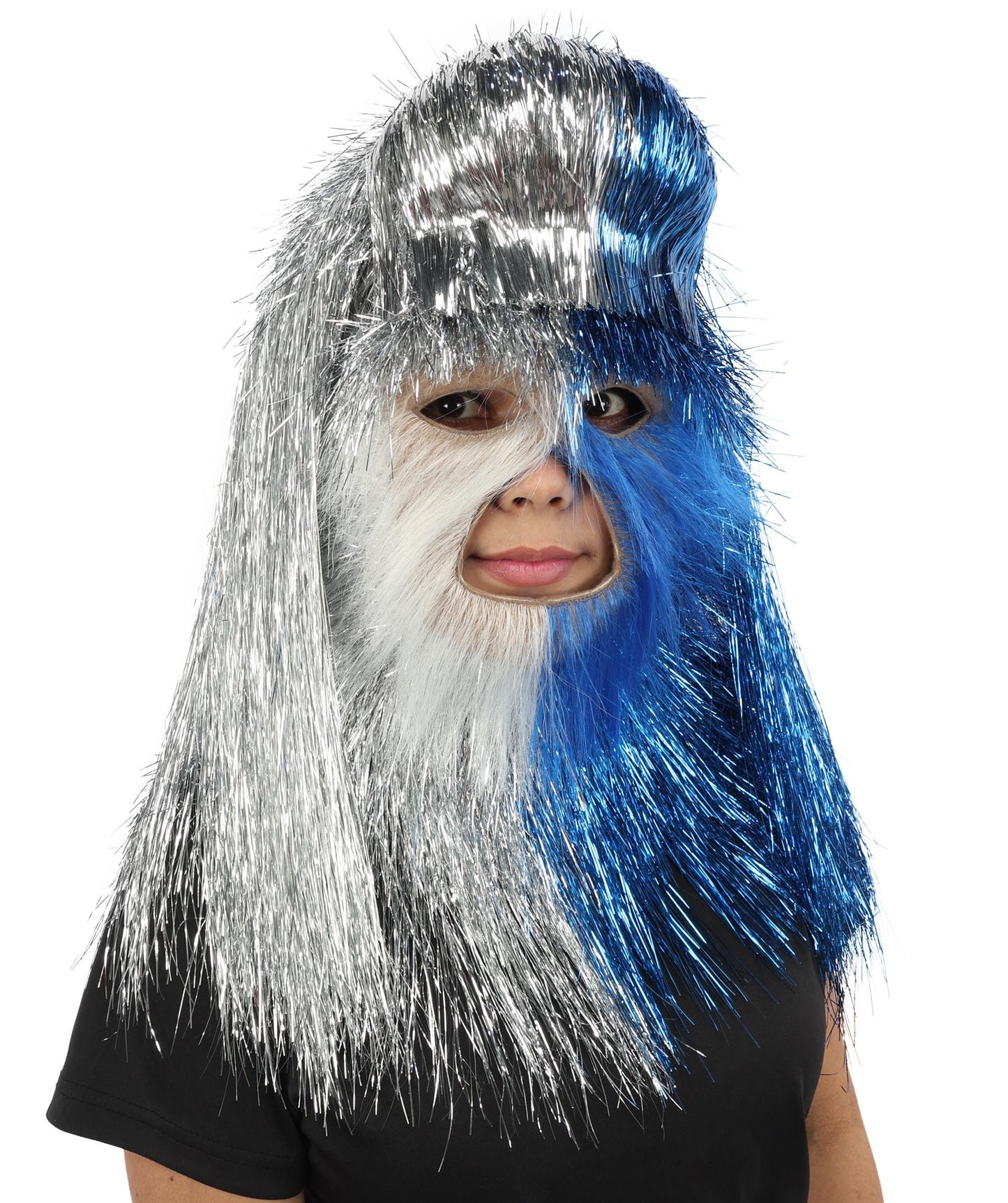 HPO Teen Extreme Hairy Two Part Costume Bundle & Mask Set - Full-Body Hair Suit Extra-Long Costume Wig for Halloween, Cosplay & Parties - Multiple Color Options