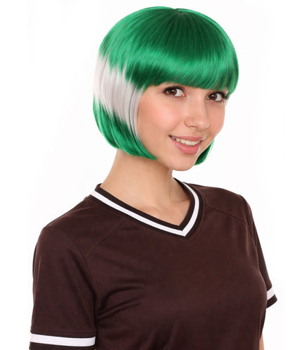 Women Patriotic Saudi Arabia Flag Bob Wig | Premium Breathable Capless Cap