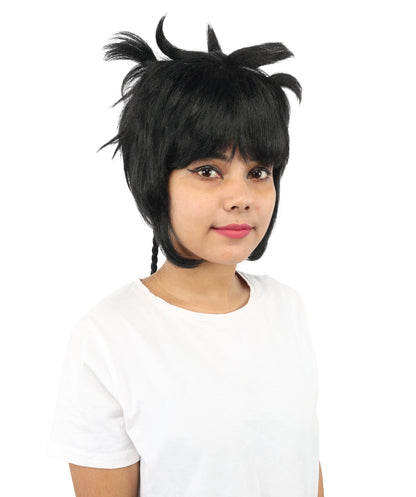 HPO Adult Women's Animal Ear Braided Wig | Multiple Color Options | Synthetic fiber, short bob with sculpted ears and long micro-braids, breathable base | Party, Halloween, theater, drag, performance, costume events