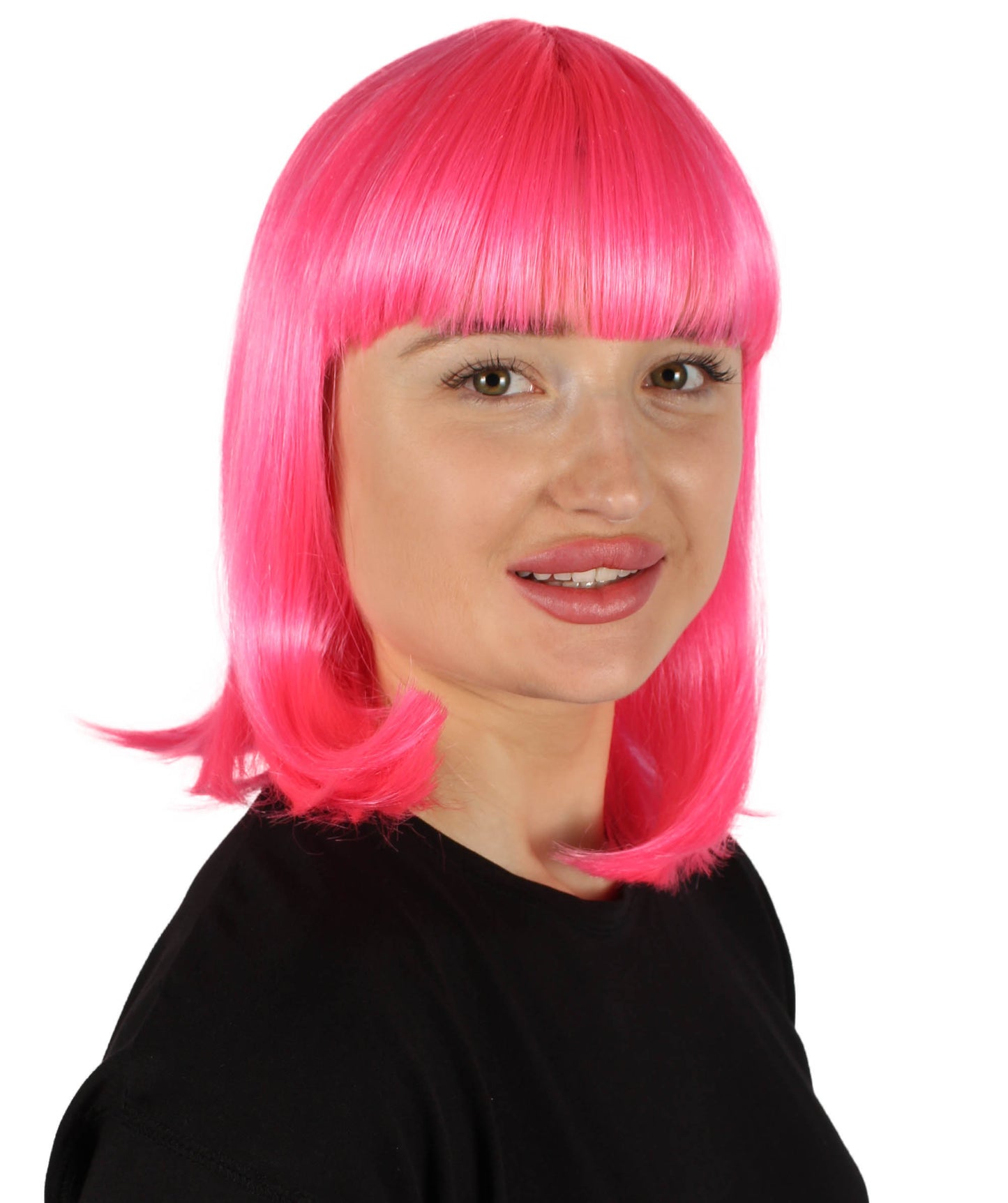 HPO Women's Shoulder Length Bob Wig Collection | Straight Halloween Wig Multiple Color Option | Premium Breathable Capless Cap