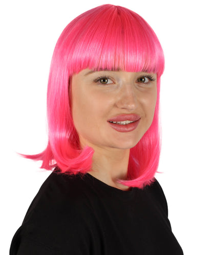 HPO Women's Shoulder Length Bob Wig Collection | Straight Halloween Wig Multiple Color Option | Premium Breathable Capless Cap