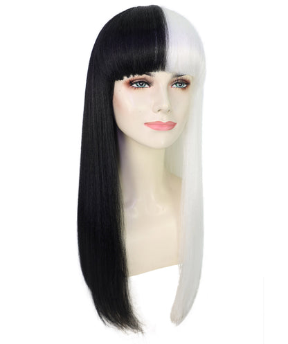 Midnight Lady | Women's Dark Red Color Straight Long Length Trendy Midnight Lady Wig