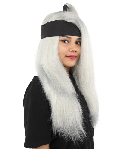 Women's High Ponytail Ninja Wig | Multiple Color Options | Create of synthetic fiber, long straight texture with top-tied fountain, breathable base | Cosplay, Halloween, theater, party, performance, costume events