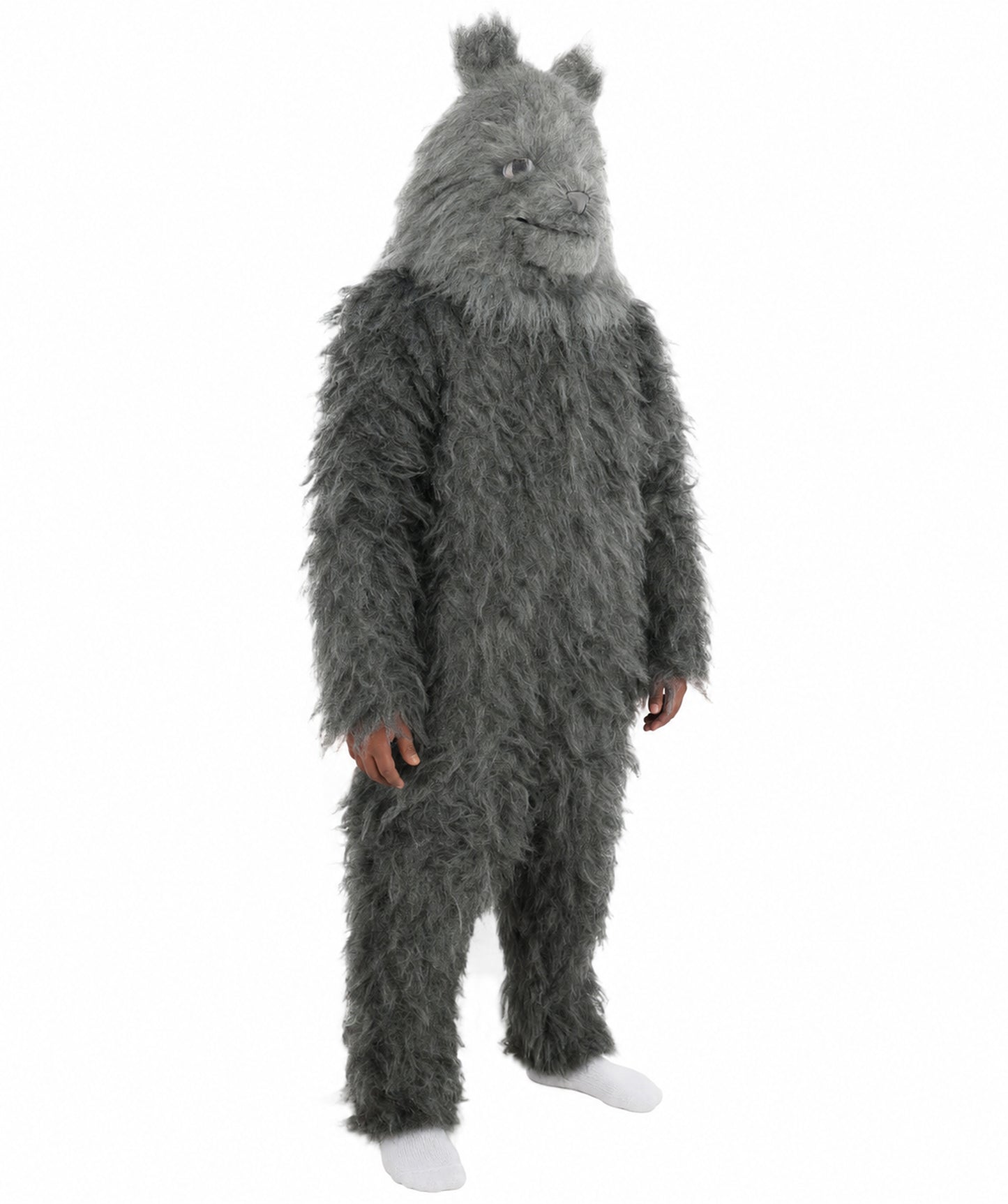 HPO Unisex Dark Grey Wolf Mascot Costume Bundle & Mask Set | Realistic Animal Full Coverage Outfit | Crafted for Parties and Cosplay events