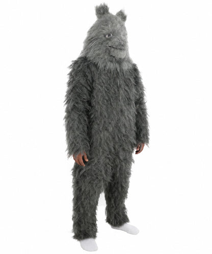 HPO Unisex Dark Grey Wolf Mascot Costume Bundle & Mask Set | Realistic Animal Full Coverage Outfit | Crafted for Parties and Cosplay events