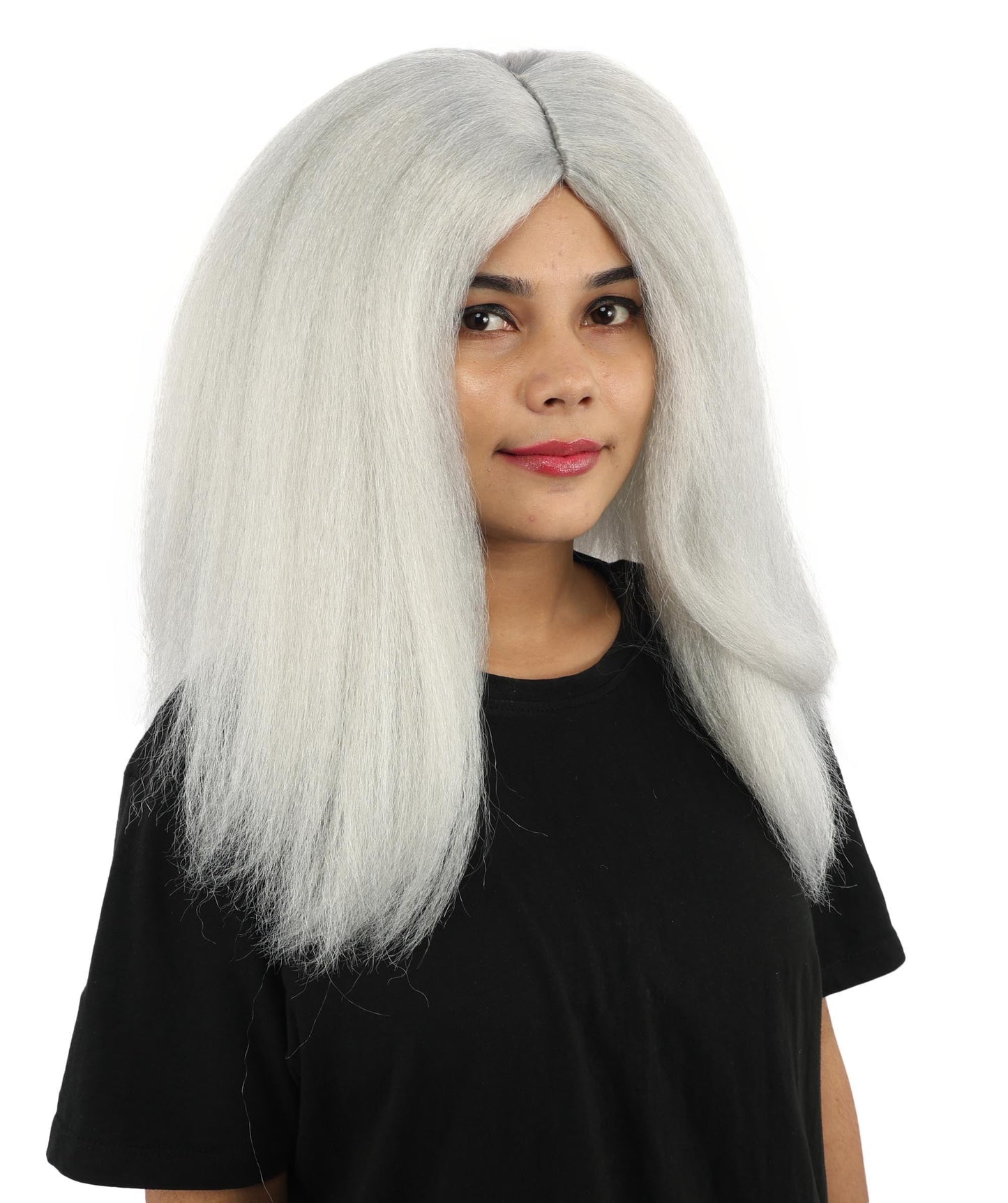 HPO Adult Women's Long Rounded Cartoon Hair Wig | Multiple Color Options | Bubble Bob, Deep Side Part, Heat Friendly Synthetic Strands & Breathable Net | Fancy Dress, Stage Show, Animated Character Events, Halloween & Festival