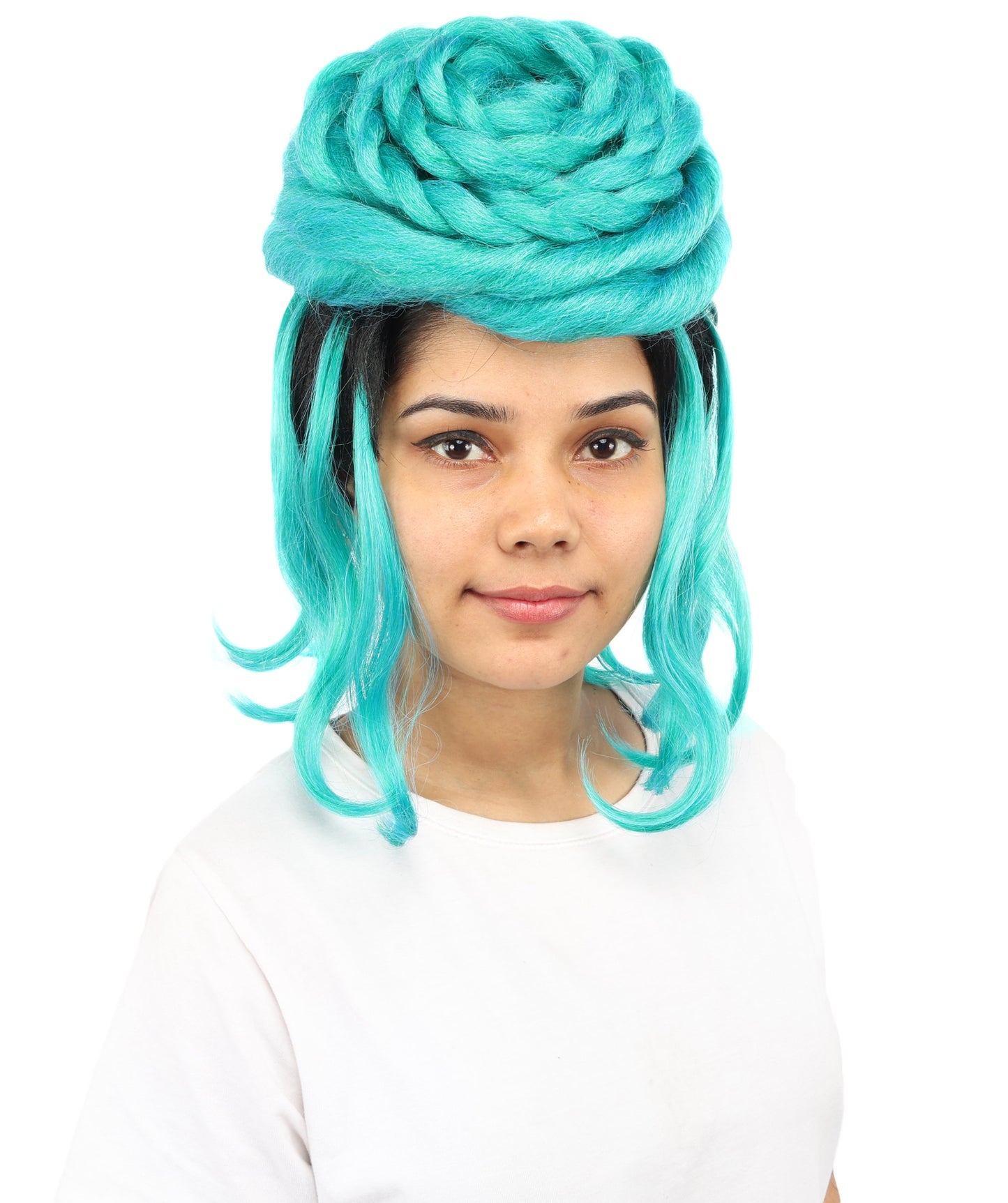 HPO Women's Wild Shaggy Rocker Wig | Multi-colored dark base, create of synthetic fiber, massive frizzy volume, breathable base | Party, Halloween, theater, drag, performance, costume events
