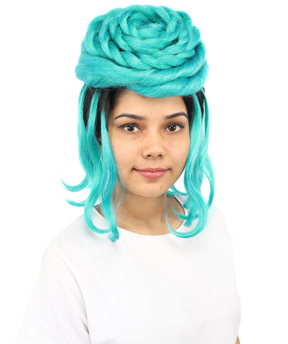 HPO Women's Wild Shaggy Rocker Wig | Multi-colored dark base, create of synthetic fiber, massive frizzy volume, breathable base | Party, Halloween, theater, drag, performance, costume events