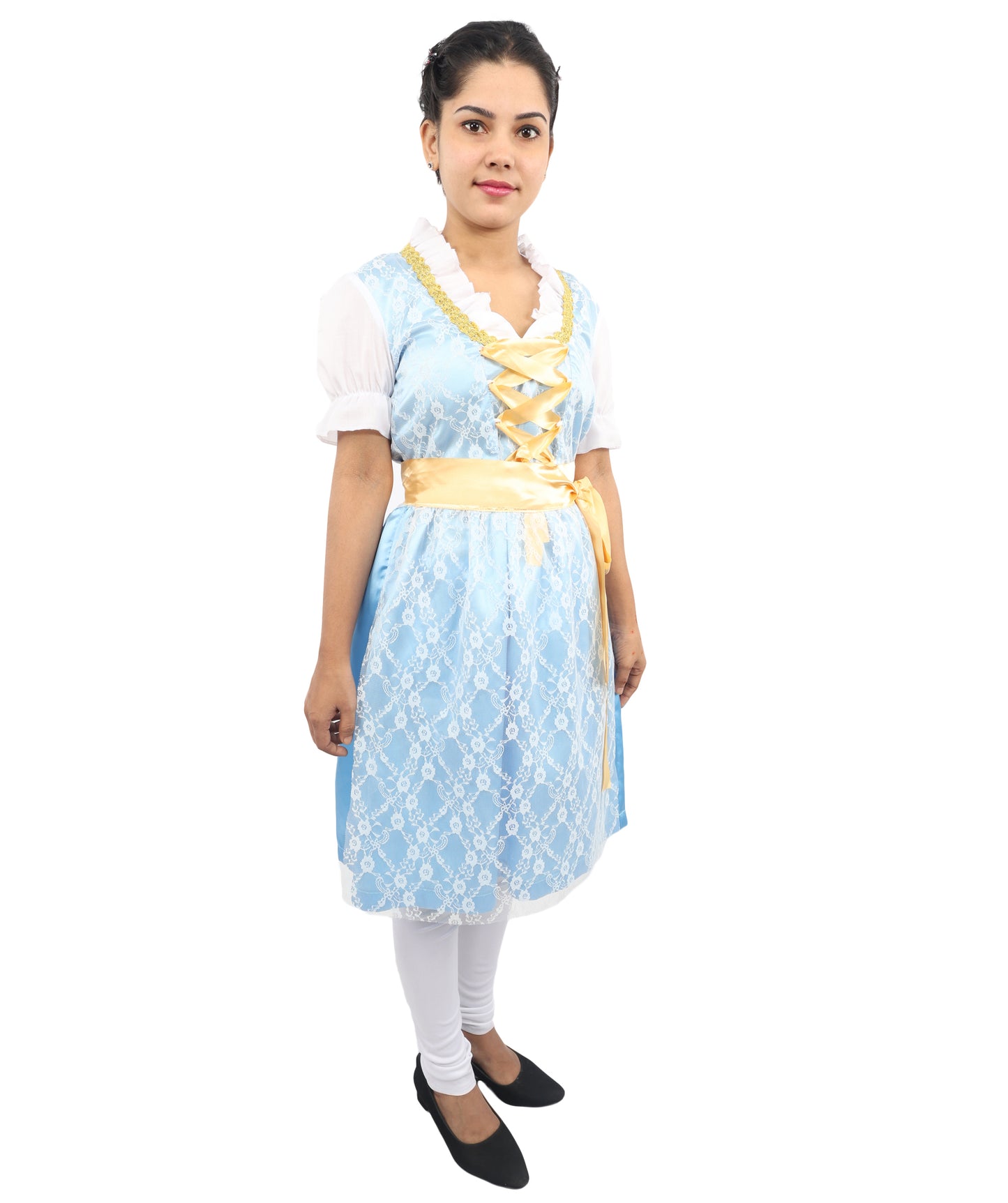 HPO Women’s Blue Traditional German Oktoberfest Costume – Authentic Dirndl Dress