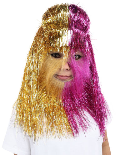 HPO Teen Extreme Hairy Two Part Costume Bundle & Mask Set - Full-Body Hair Suit Extra-Long Costume Wig for Halloween, Cosplay & Parties - Multiple Color Options