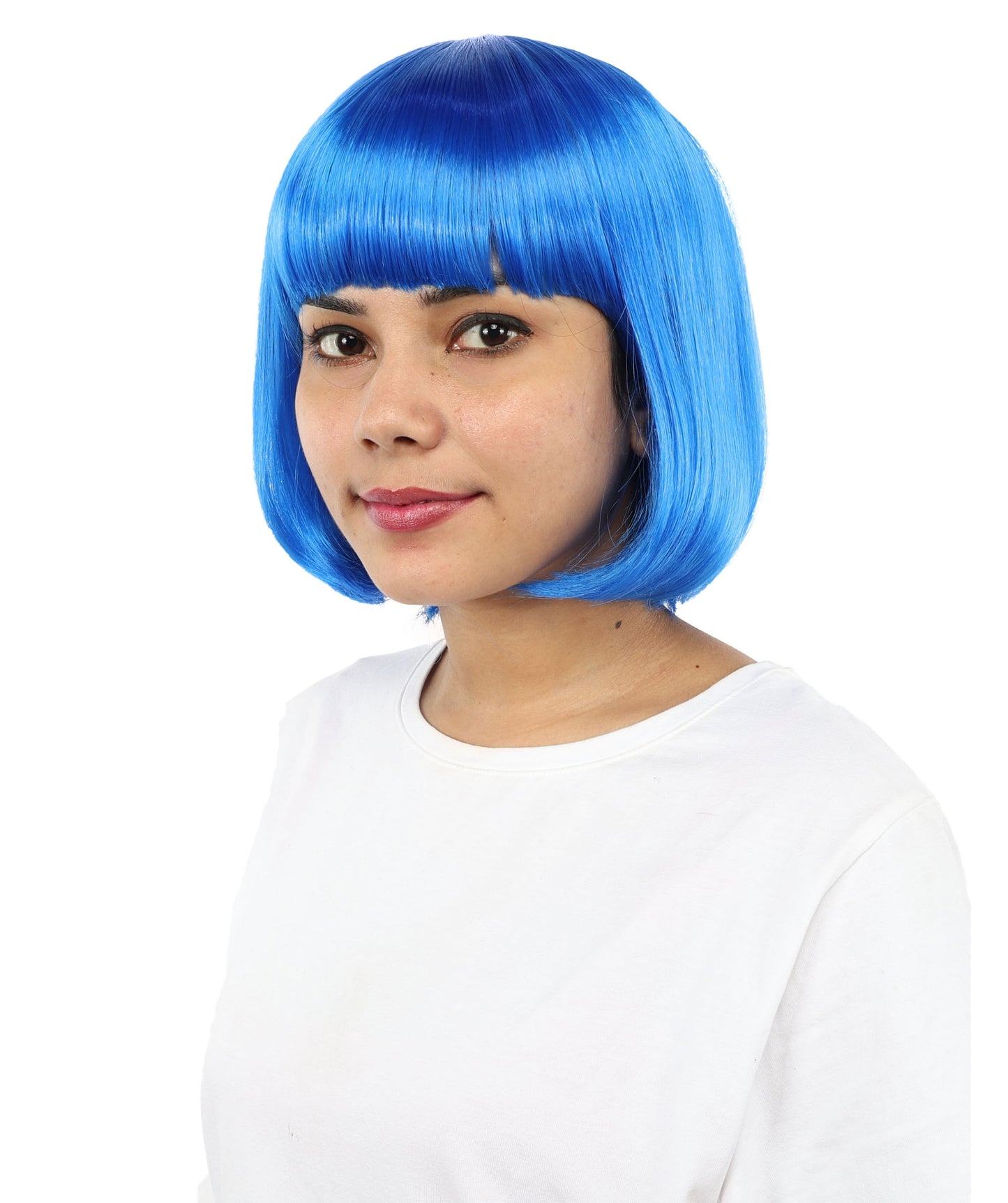 Adult Women’s Medium Bob Wig with Bangs – Layered Hairstyle with Soft Synthetic Fibers & Smooth Texture With Standard Cap | Stylish Hairpiece for Cosplay, Parties & Photo Shoots | Multicolor Options