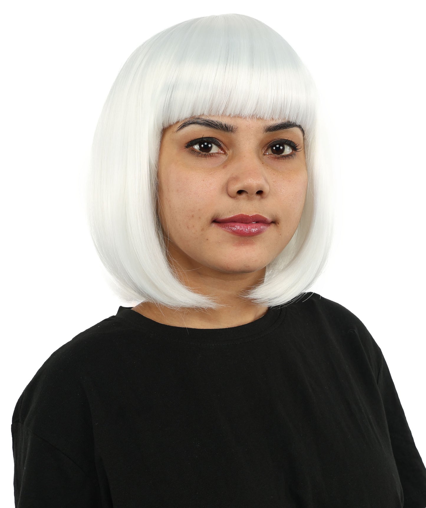 Adult Women’s Medium Bob Wig with Bangs – Layered Hairstyle with Soft Synthetic Fibers & Smooth Texture With Standard Cap | Stylish Hairpiece for Cosplay, Parties & Photo Shoots | Multicolor Options