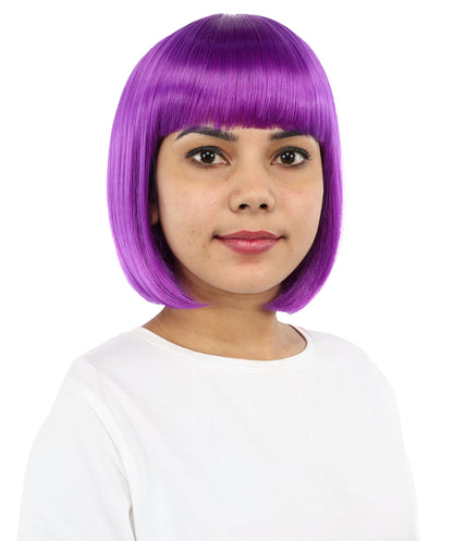 Adult Women’s Medium Bob Wig with Bangs – Layered Hairstyle with Soft Synthetic Fibers & Smooth Texture With Standard Cap | Stylish Hairpiece for Cosplay, Parties & Photo Shoots | Multicolor Options