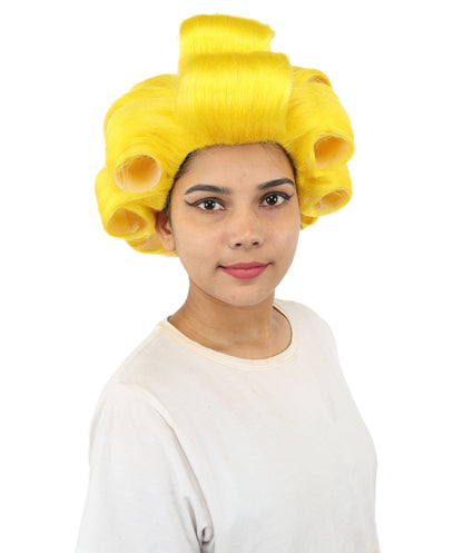 HPO Adult Women's Retro Roller Set Pink Wig | Multiple Color Options, create of synthetic fiber, large cylindrical curler texture, capless cap | Party, Halloween, theater, drag, performance, costume events