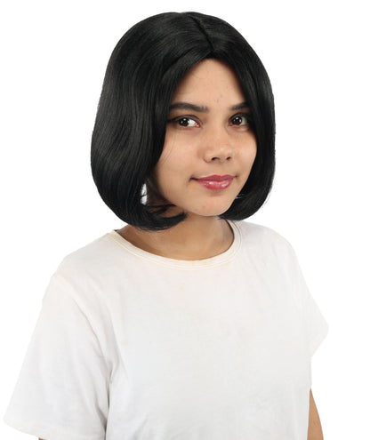 Adult Women's Two-Tone Bob Wig | Multiple Color Options | Short Straight Blunt Cut Inspired by American Pop Artist Look | Natural Hairline for Halloween and Cosplay