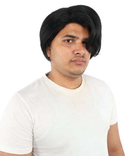 HPO Men’s Blonde Wig with Long Side Bangs  | Flame-retardant Synthetic | Ideal for Cosplay, Halloween & Party Looks