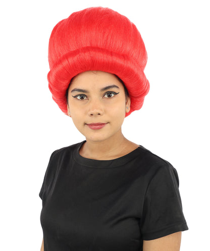 HPO Women's Voluminous Golden Blonde Grandma Wig | Medium Puffy Afro Style with Silver Texture, Synthetic Fiber & Adjustable Fit | Halloween, 100th Day of School, Theater & Funny Costume