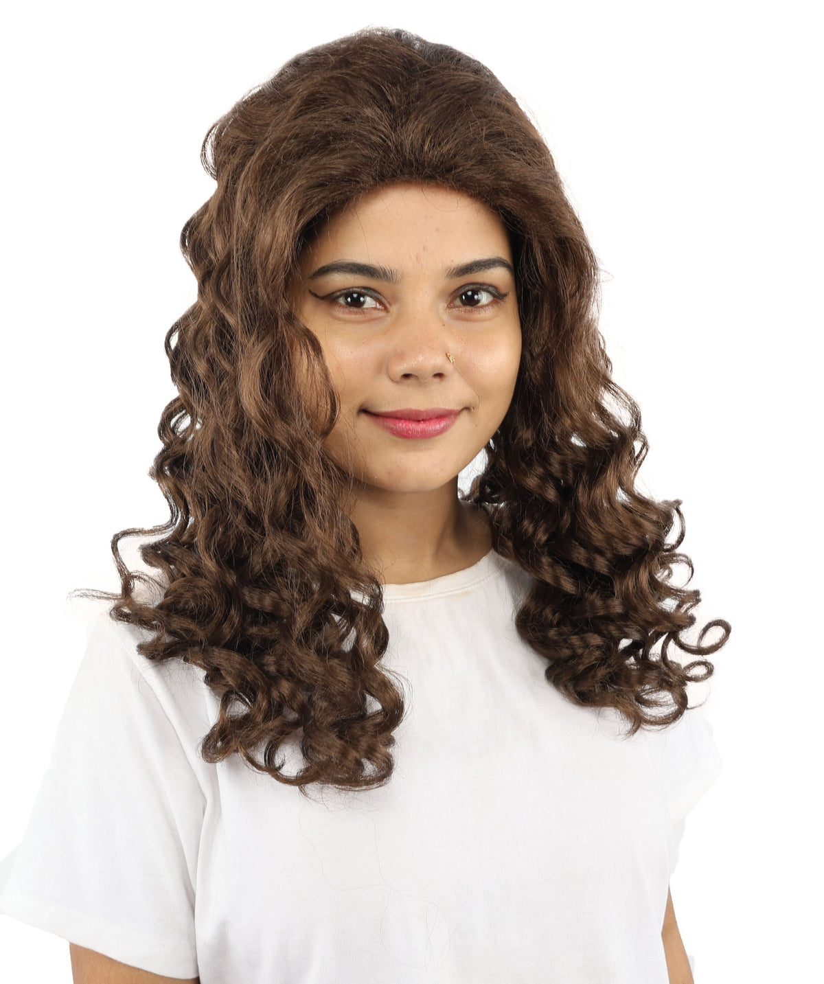 HPO Adult Women’s 16-Inch Medium Wig with Soft Curls | Multiple Color Options | Ideal for Cosplay, and Themed Events | Elegant, Versatile Hairpiece for Various Looks