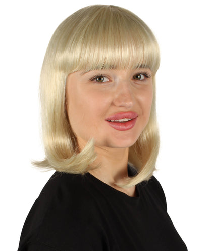 HPO Women's Shoulder Length Bob Wig Collection | Straight Halloween Wig Multiple Color Option | Premium Breathable Capless Cap