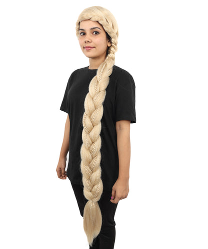 HPO Women’s Princess Inspired Blonde Wig | Extra Long Thick Braid | Synthetic  Hairpiece for Cosplay, Halloween, Stage & Themed Parties