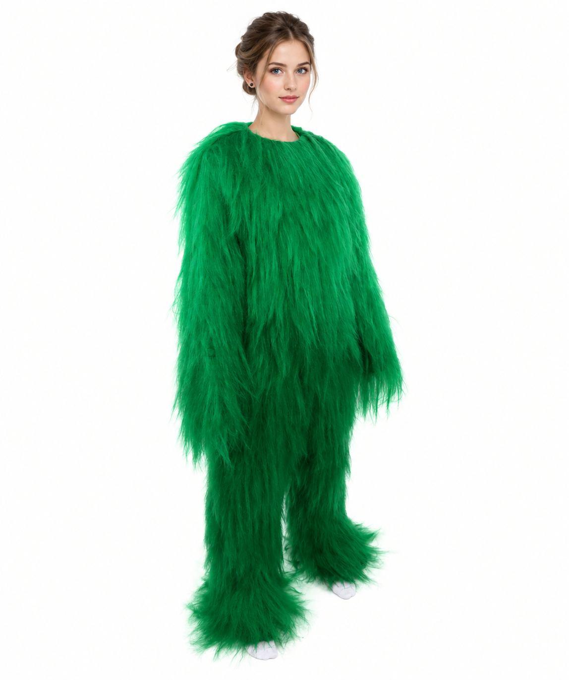 HPO Teen Extreme Hairy Person Costume Bundle & Mask Set - Full-Body Hair Suit Extra-Long Costume Wig for Halloween, Cosplay & Parties - Multiple Color Options
