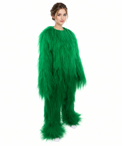 HPO Teen Extreme Hairy Person Costume Bundle & Mask Set - Full-Body Hair Suit Extra-Long Costume Wig for Halloween, Cosplay & Parties - Multiple Color Options
