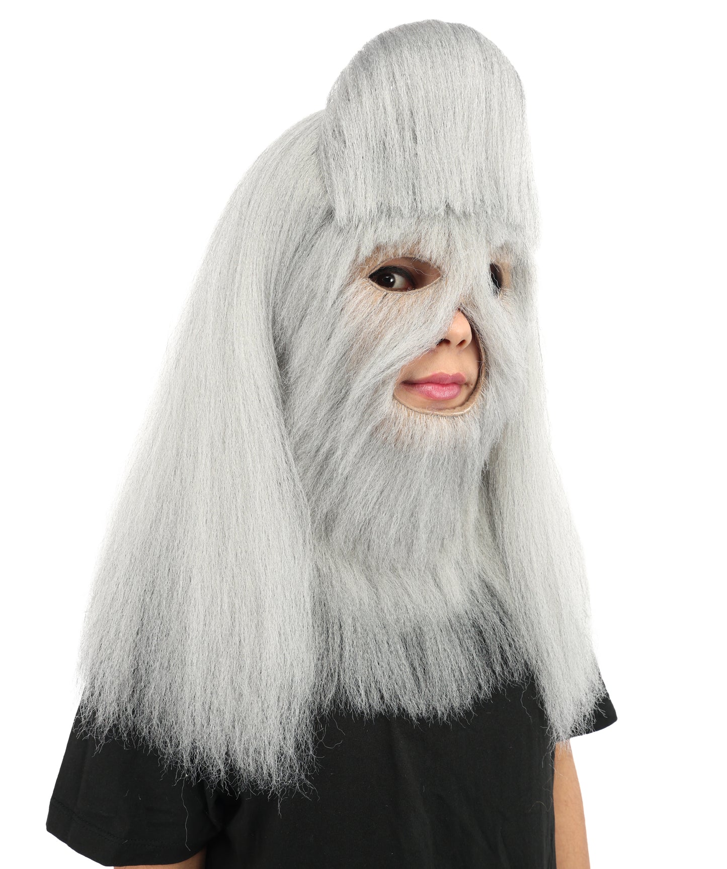 HPO Teen Extreme Hairy Person Costume Bundle & Mask Set - Full-Body Hair Suit Extra-Long Costume Wig for Halloween, Cosplay & Parties - Multiple Color Options